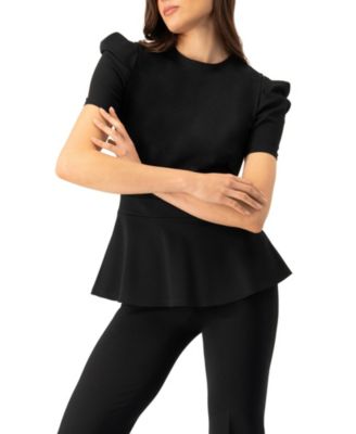 Women's Short Sleeve Peplum Blouse