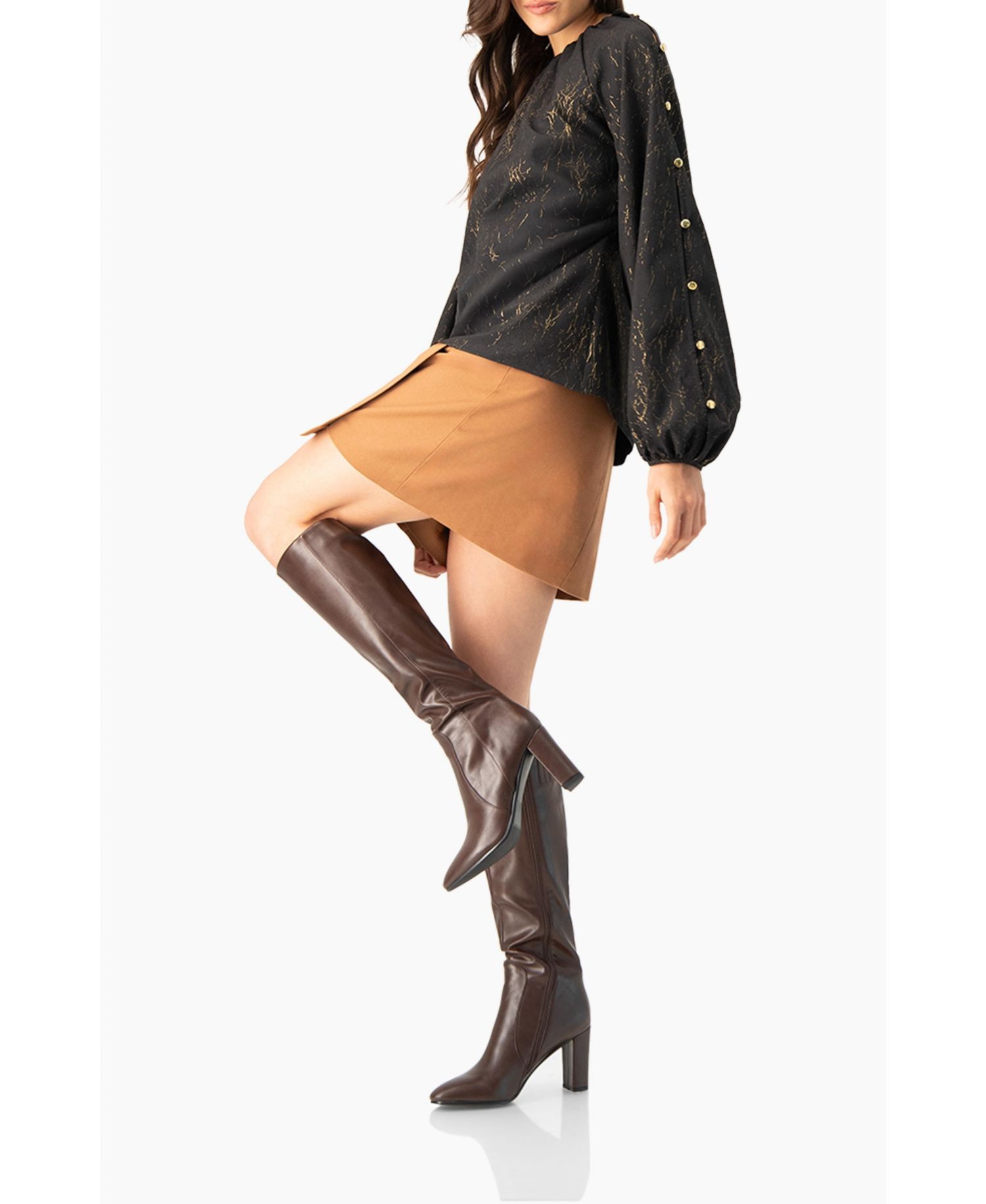 Women's Short Straight Skirt with Back Zipper