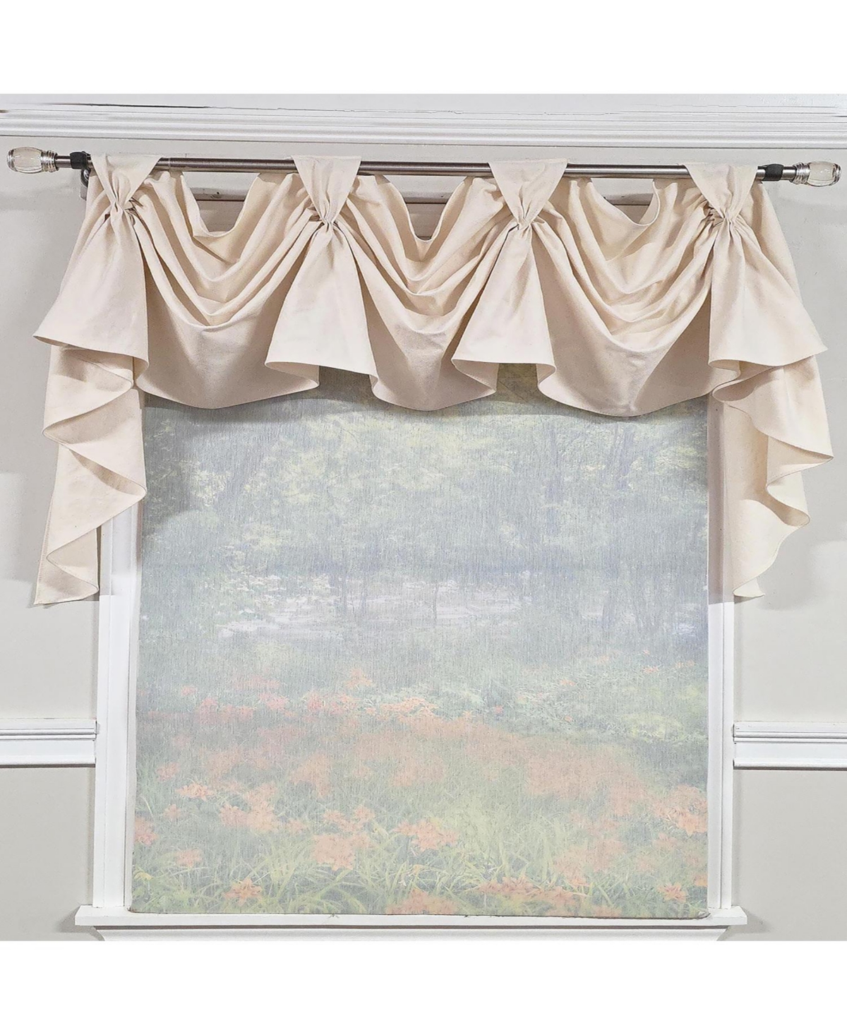Rlf Home Soft Duck 3-s Victory 100% Cotton Tab Top Swag Window Curtain 54" x 25"