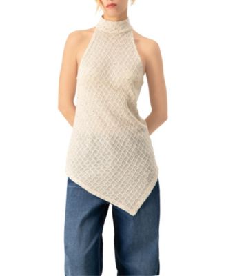 Women's Knit Halter Neck Sleeveless Top