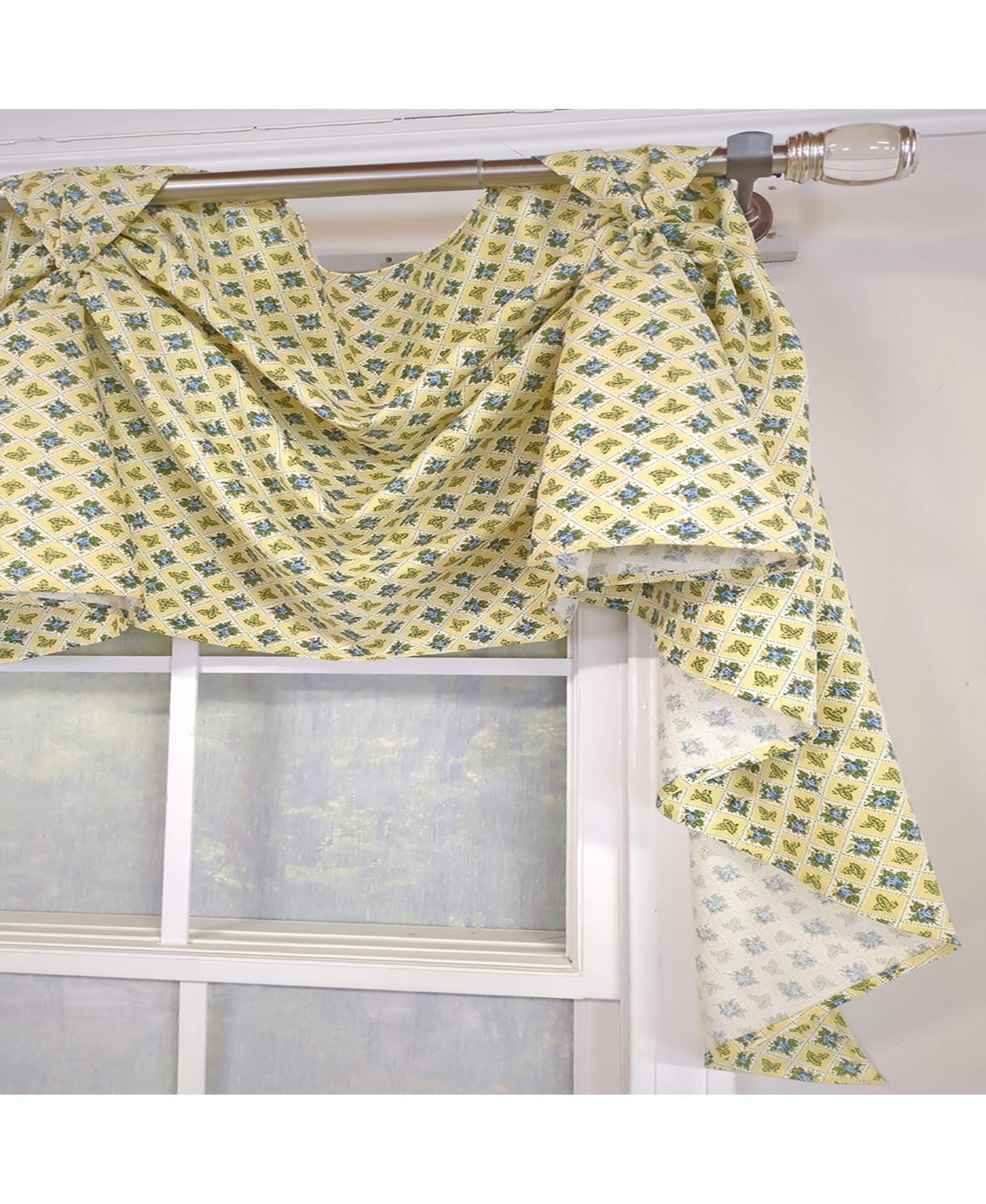Rlf Home Little Treasure 3-s Victory 100% Cotton Tab Top Swag Window Curtain 54" x 25" Yellow
