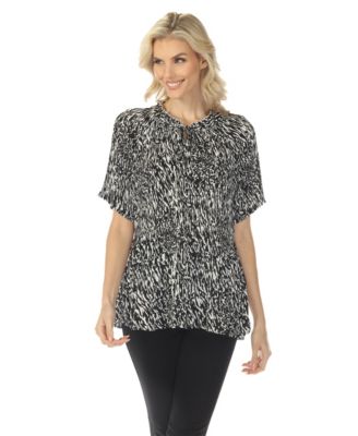 Women's Short Sleeve Printed Peplum Top