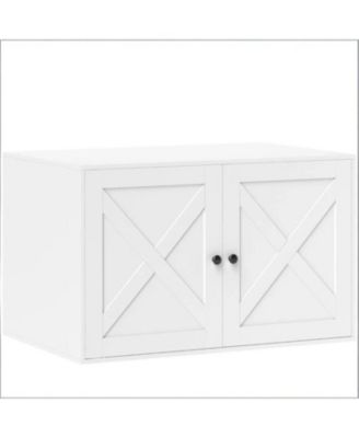 Wooden Cat Litter Box Enclosure in White