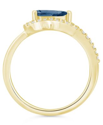 Gemstone and Diamond Ring (1/5 ct. t.w.) in 10K White Gold (also in 10K Yellow Gold)