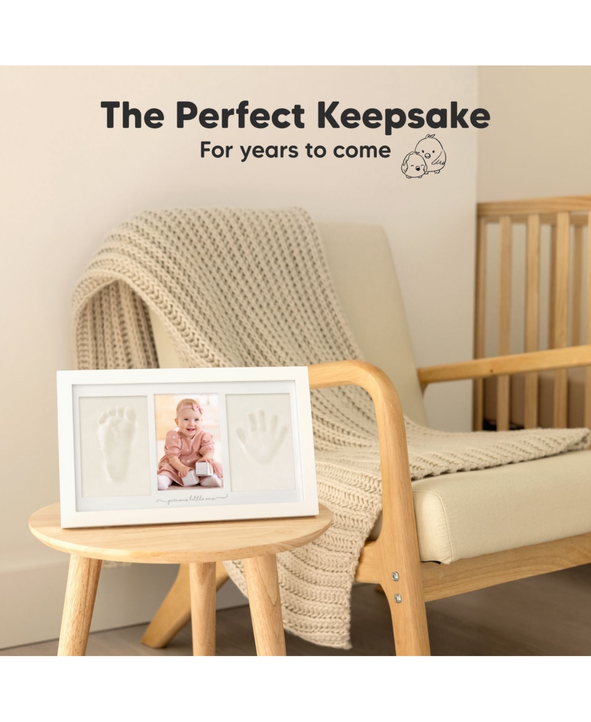 Duo Baby Hand and Footprint Kit, Handprint Newborn Photo Frame, Keepsake for New Mom