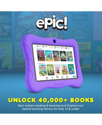 V9 Kids Tablet 32GB, 7” Screen WiFi Learning Device with Parental Controls, Shockproof Case, Epic! & LingoKids Apps