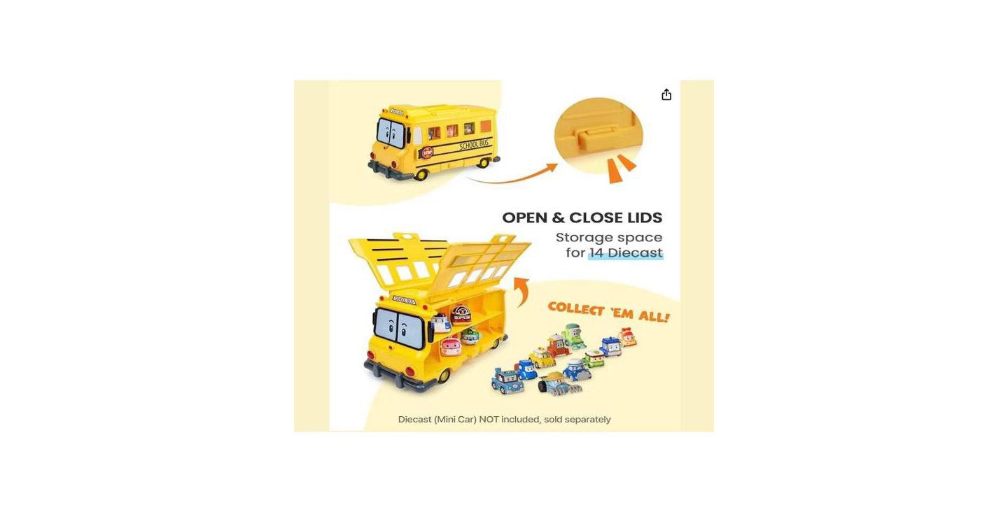 Детские кейсы для хранения Robocar Poli School B 2-in-1 School Bus Carrying Case, 12.60" L x 6.10" W x 7.87" H, цвет: Open Miscellaneous — фото 3