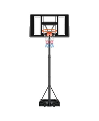 Portable Basketball Hoop, 4.4–10 ft Height Adjustable Stand, Built-In Rolling Wheels, Adjustable Goal System