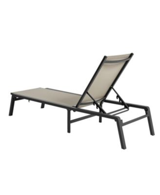 Set of 2 Outdoor Chaise Lounge Chairs, 400 lbs Capacity, Foldable Sun Tanning Chairs with 5 Adjustable Positions, Aluminum