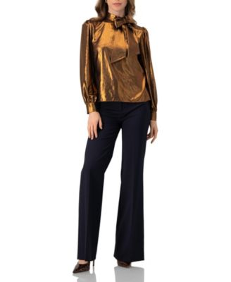 Women's Metalic Bow Blouse