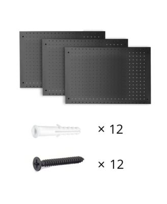 24"x16" Pegboard Wall Organizer 128 PC Kit, Black