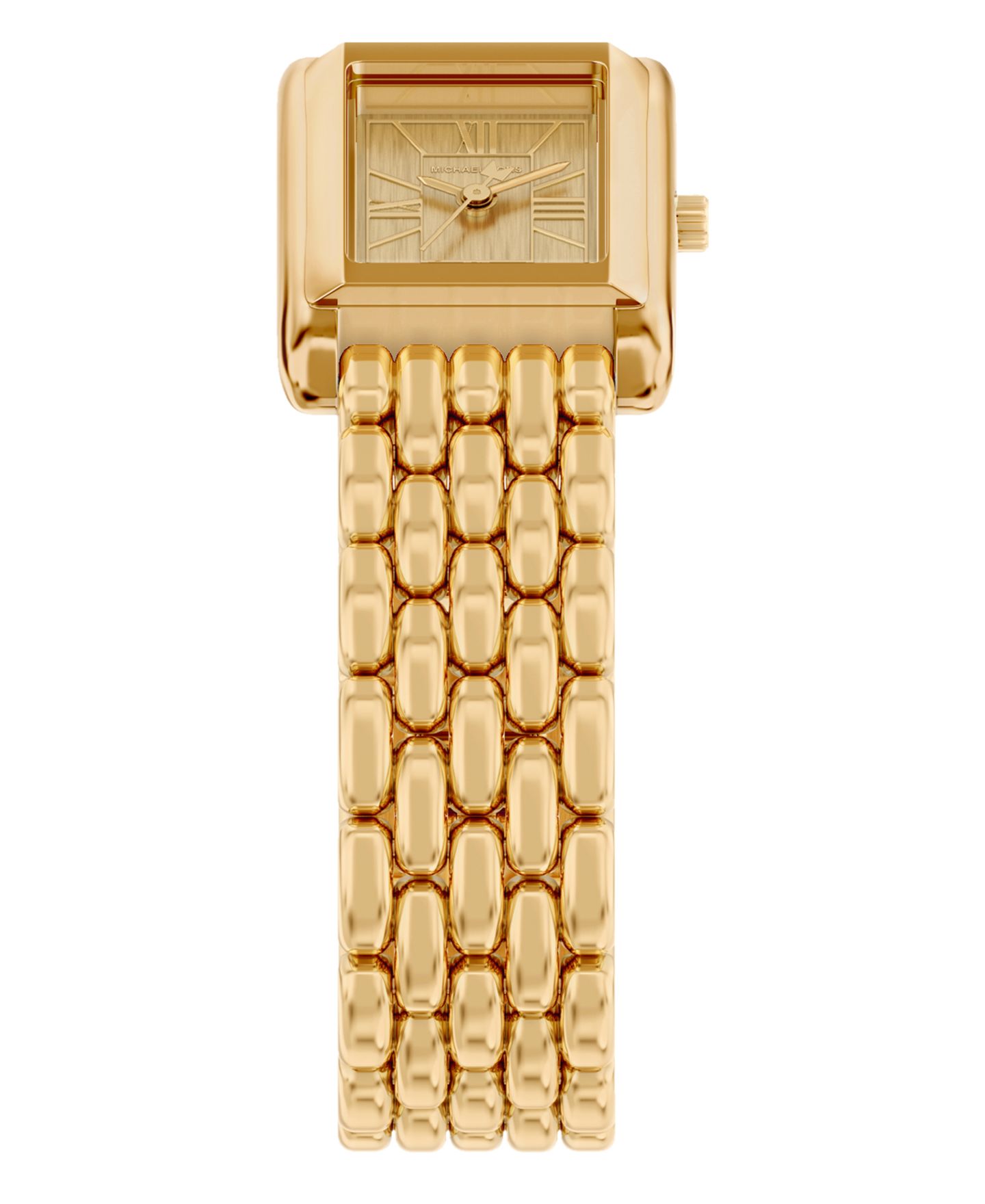 Женские часы Michael Kors Essex Three-Hand Gold-Tone Stainless Steel Watch, 20mm — фото 7