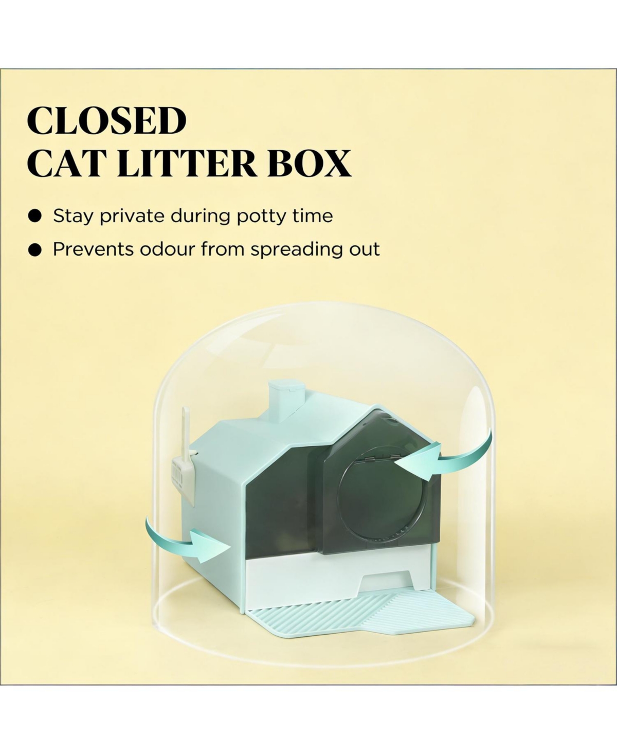 Aostirmotor Hooded Cat Litter Box in Light Blue