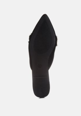 Women's Women Astre Pearl Embellished Shimmer Mules