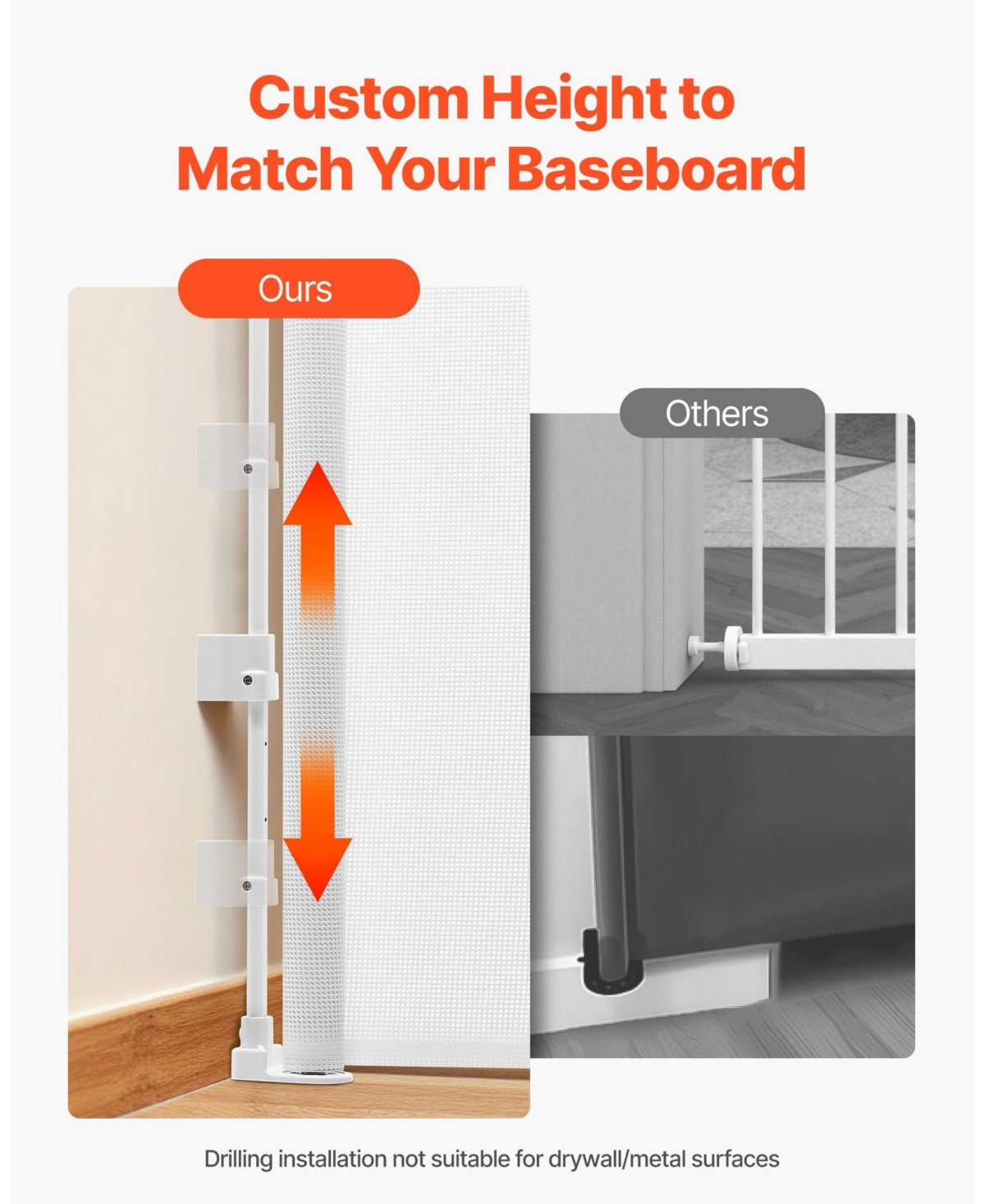 Cozito Extra Tall Retractable Baby Gate, 38.5 in Tall, Extends to 57 in Wide, Mesh Safety Gate w/ Security Lock