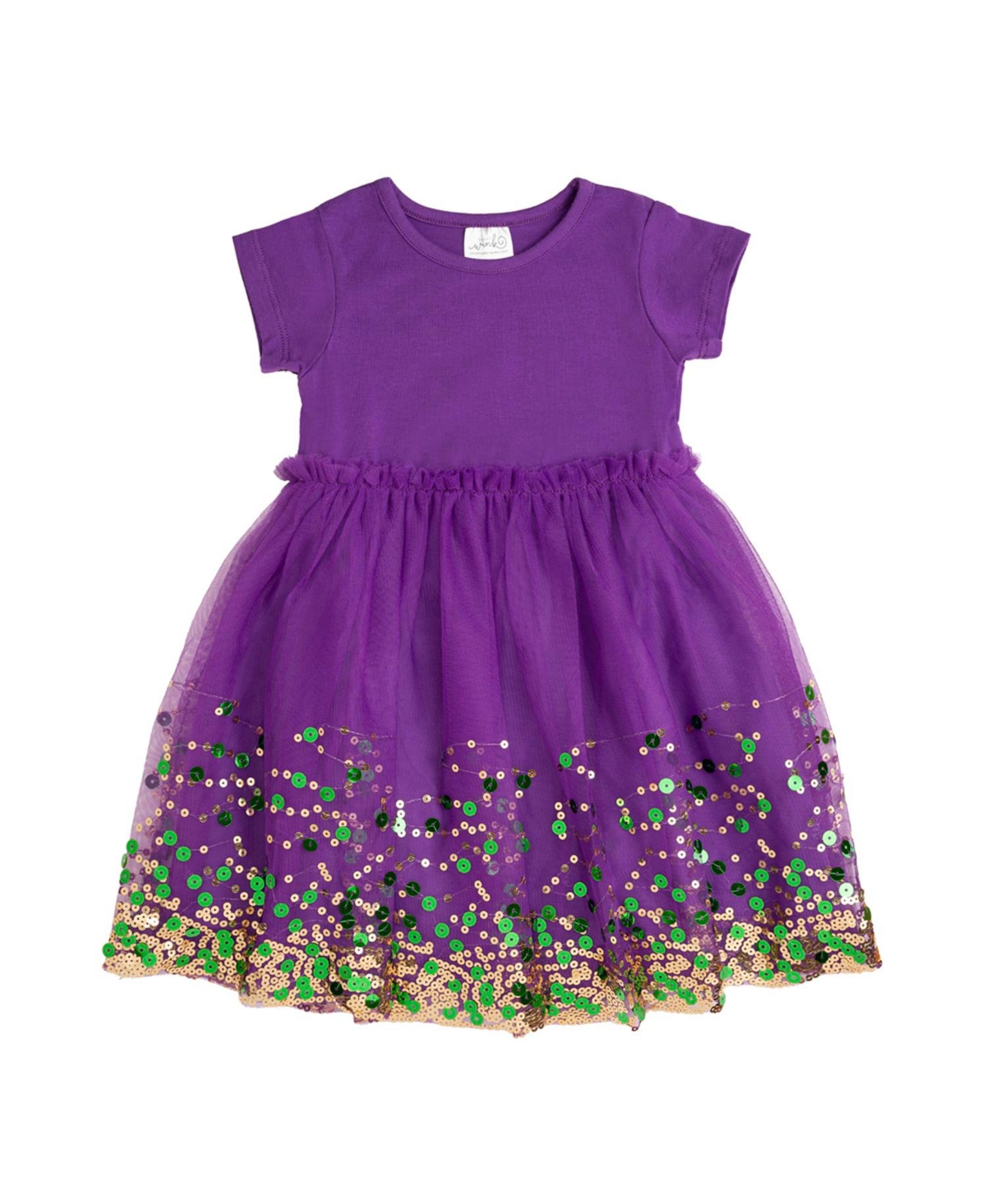 Sweet Wink Little Girls Mardi Gras Confetti Short Sleeve Tutu Dress