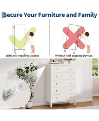 5-Drawer Modern Bedroom Dresser Chest Closet Storage Cabinet Organizer