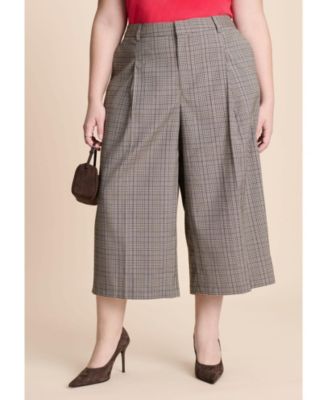 Women's Plaid Culotte Trouser