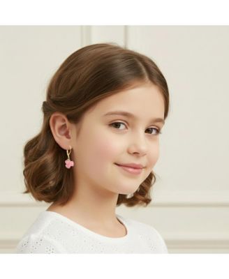 Timeless 14K Gold Plated Enamel Trio Dangling Hearts Earrings