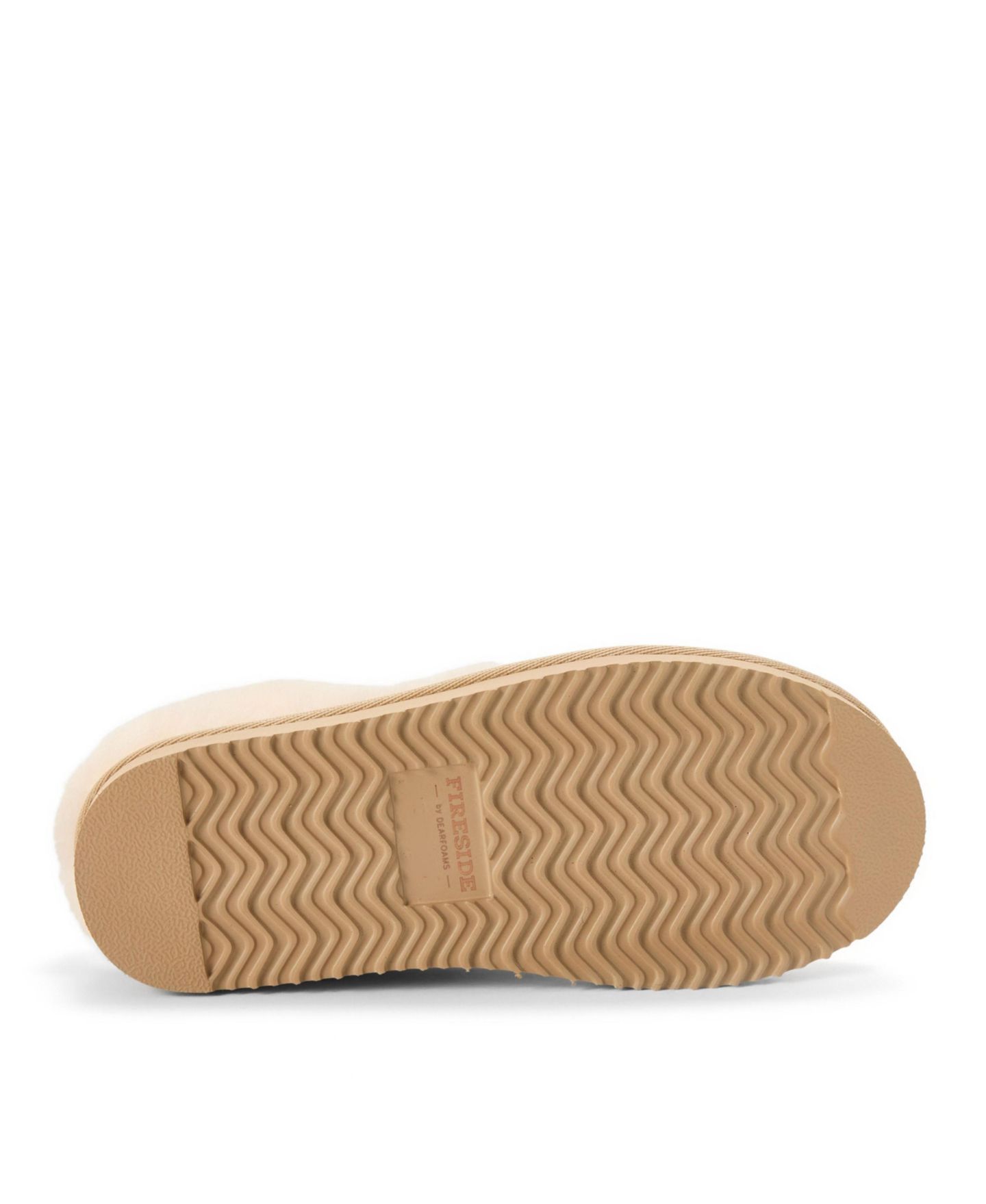 Женские тапочки Dearfoams Fireside by Adelaide Genuine Shearling Clog Slipper, цвет: Бежевый / Хаки — фото 4