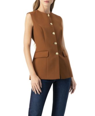 Women's Solid Vest with Pockets