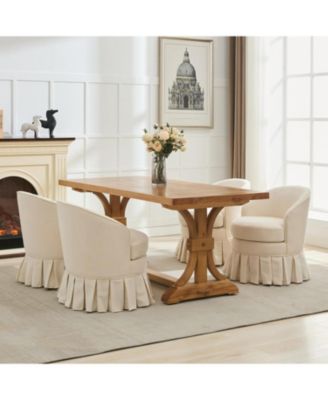 Kitchen Table Off-white Wood Dining Chair for Dining Room, Home Office, Living Room