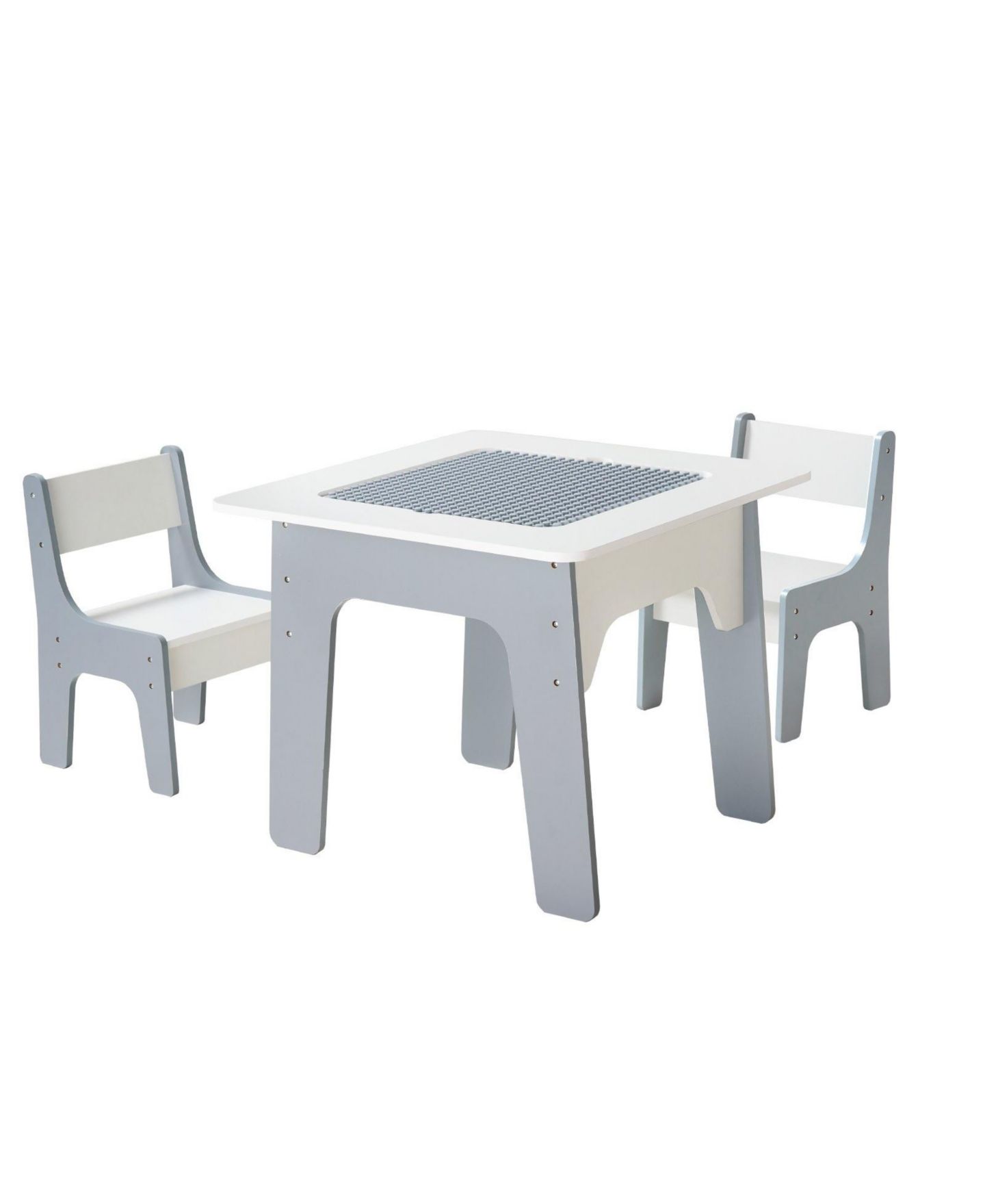 Детские игрушки HONGGE Kids Activity Play Table with Storage and Reversible Desktop, 3-Piece Set, Ages 3+, цвет: Серый — фото 6