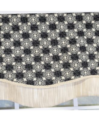 Virtue Glory 100% Cotton Rod Pocket Lined  Window Valance 50" x 16" Black