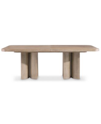 Loggia 7-Pc. Wood Rectangle Table and Upholstered Arm Chairs Dining Set