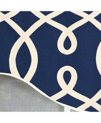 Oblique Cornice 100% Cotton Rod Pocket Lined  Window Valance 50" x 17" Navy