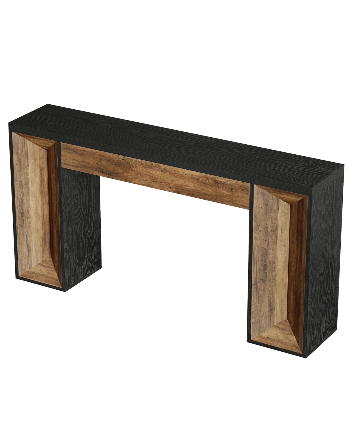 Tribesigns 63" Console Table, Farmhouse Entryway Table with Dual-Tone Design, Rectangular Wood Sofa Table Behind The Couch, Narrow Entry Accent T