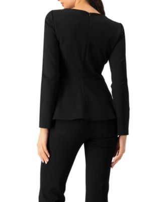 Women's Straight Blouse with Back Zipper