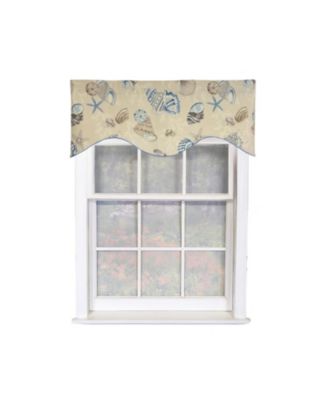 Beachbound Cornice 100% Cotton Rod Pocket Lined  Window Valance 50" x 17"