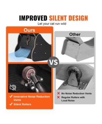 43.3 in Wooden Cat Running Wheel with Runway in Black