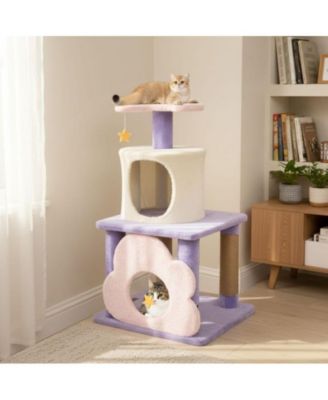 31.5"Tall Multi-Level Cat Tree in Purple