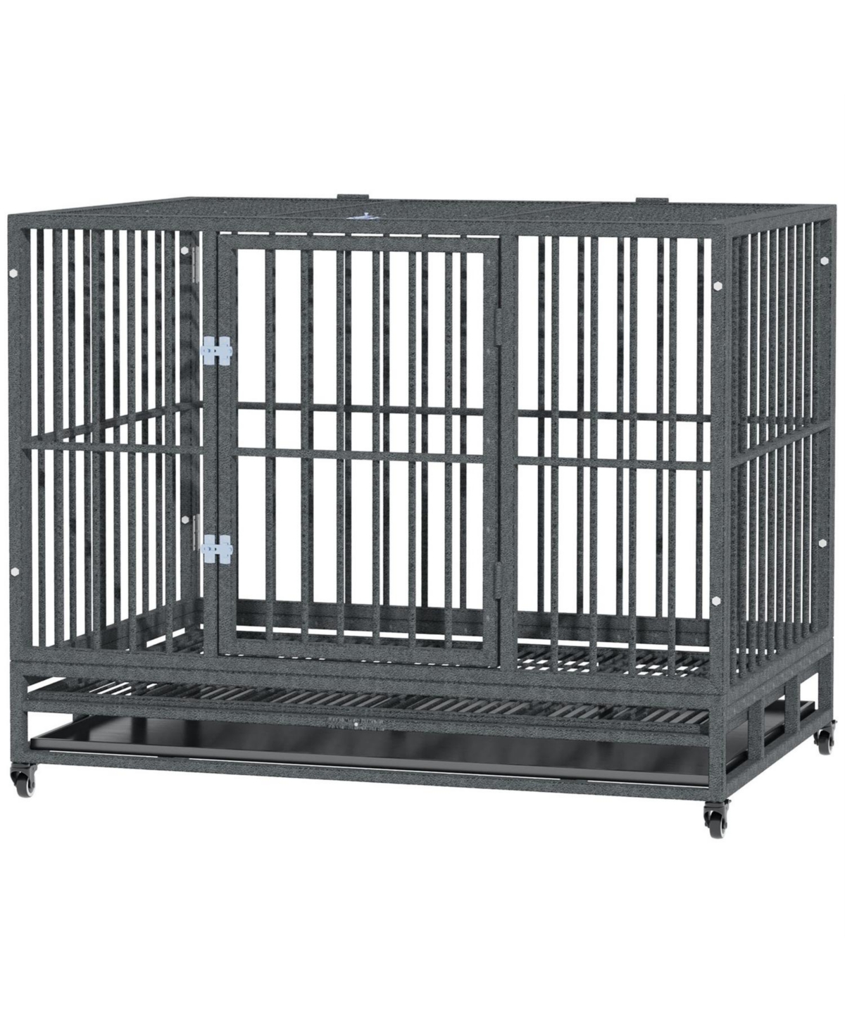 Aostirmotor Dog Crate Metal Cage Kennel in Grey