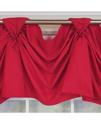 Classic Twil 3-S Victory 100% Cotton Tab Top Swag Window Curtain 54" x 25" Red