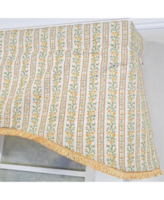 Rosalinda Cornice 100% Cotton Rod Pocket Lined  Window Valance 50" x 17" Yellow