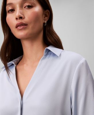 Women's Hammered Fitted Collared Shirt