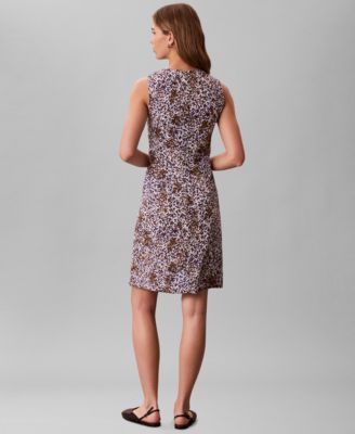 Women's Printed V-Neck Mini Dress