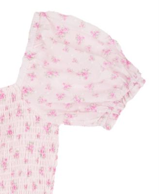 Girls' 7-16 Floral Clip Dot Dress and Bag, 2-Piece Set