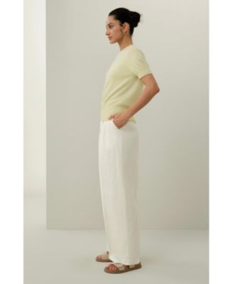 Women's Brushed Cashmere Short-Sleeve Sweater