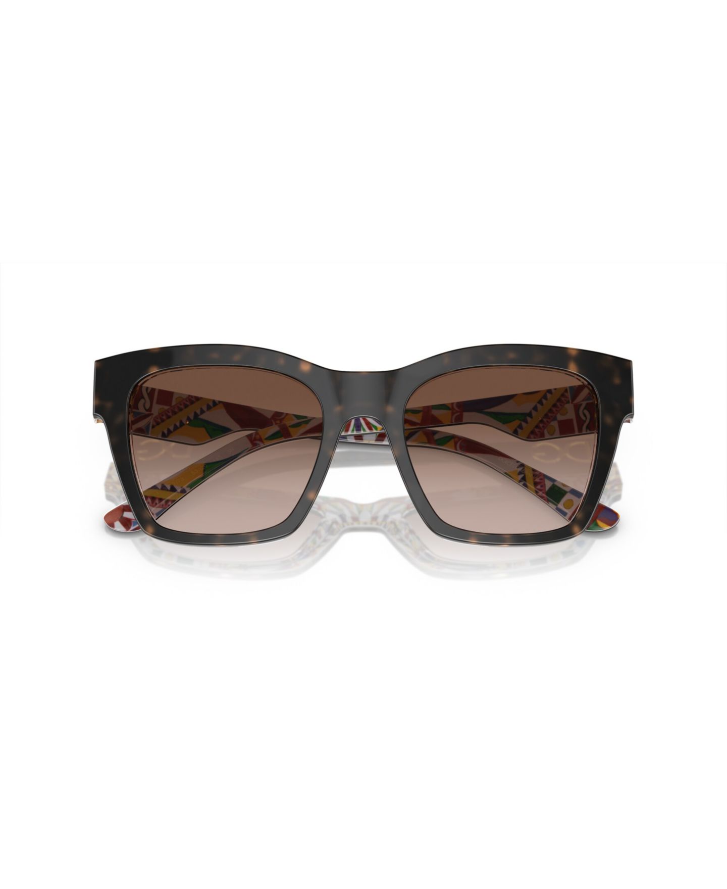 Женские квадратные солнцезащитные очки Dolce&Gabbana DG4384, цвет: Гавана белый — фото 5