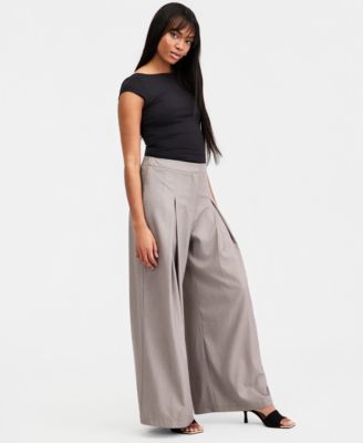 Women's Pleated Wide-Leg Pants