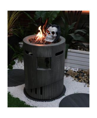20 Inch Round Outdoor Gas Fire Pit with 32000 BTU Burner and Lava Rocks