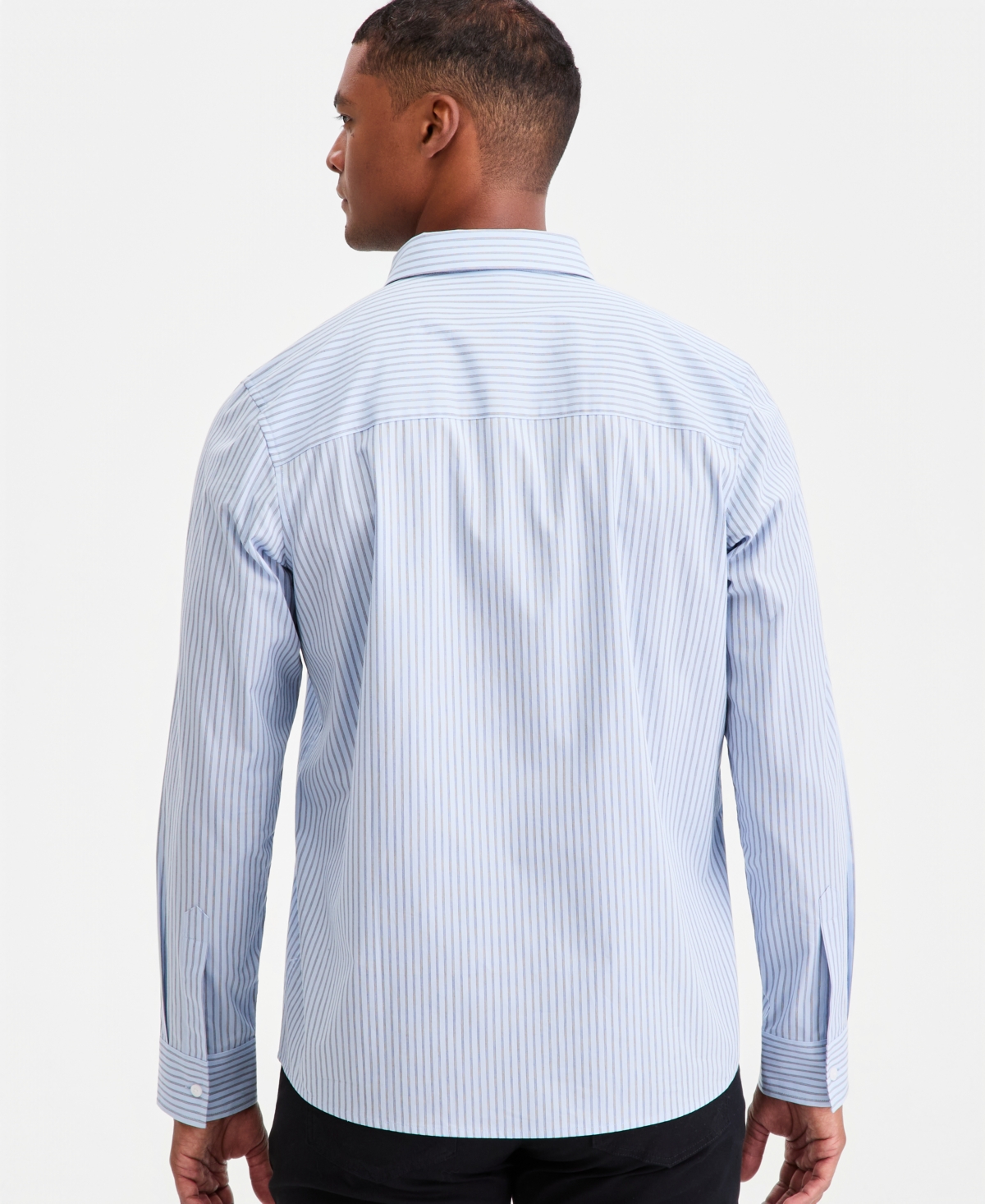 Alfani Men's Cotton Striped One-Pocket Regular-Fit Shirt, Macy's Exclusive