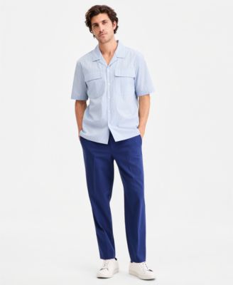 Men's Lucas Cotton Poplin Striped Camp Shirt