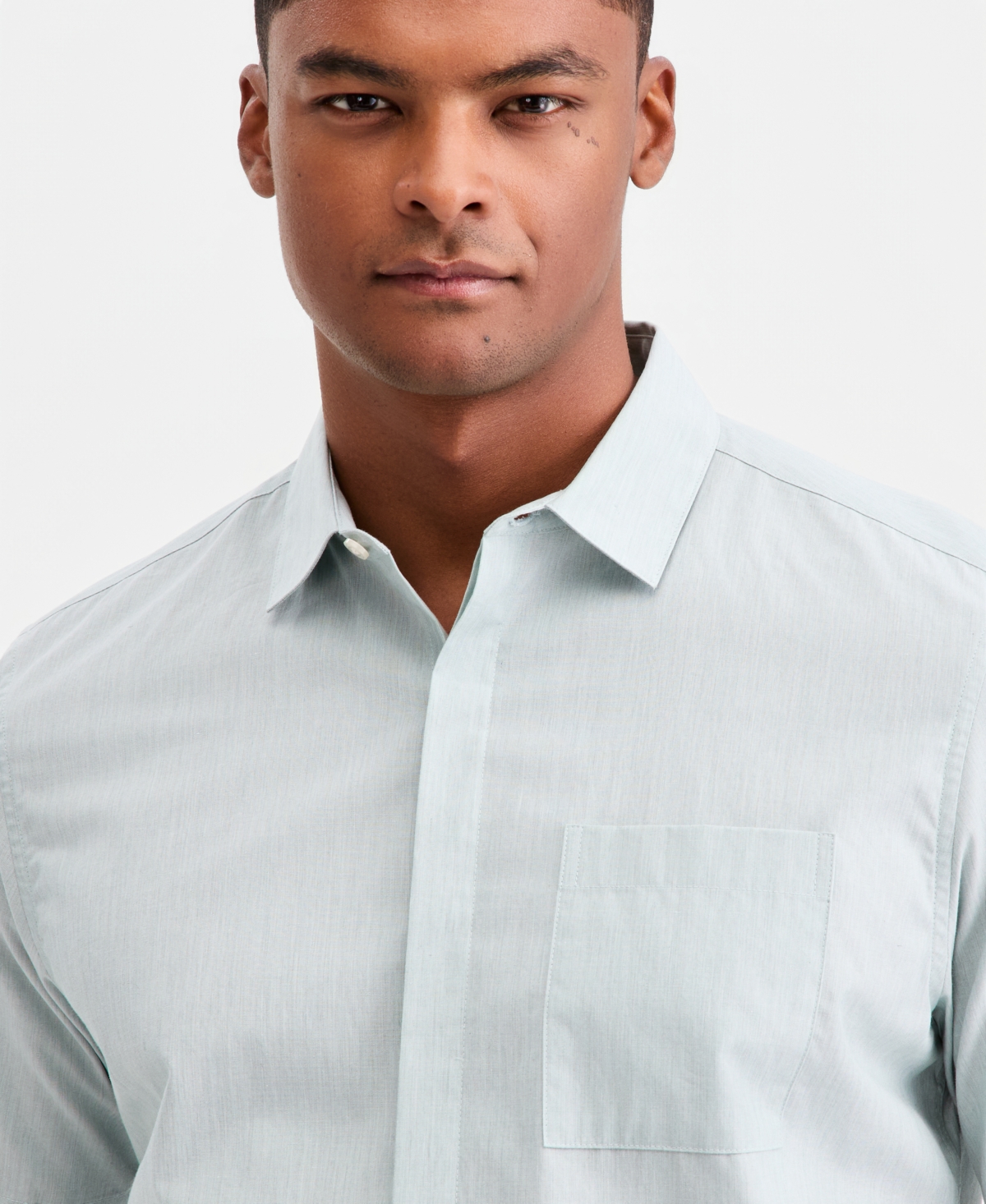 Alfani Men's Cotton Luke Short-Sleeve Pocket Shirt, Macy's Exclusive