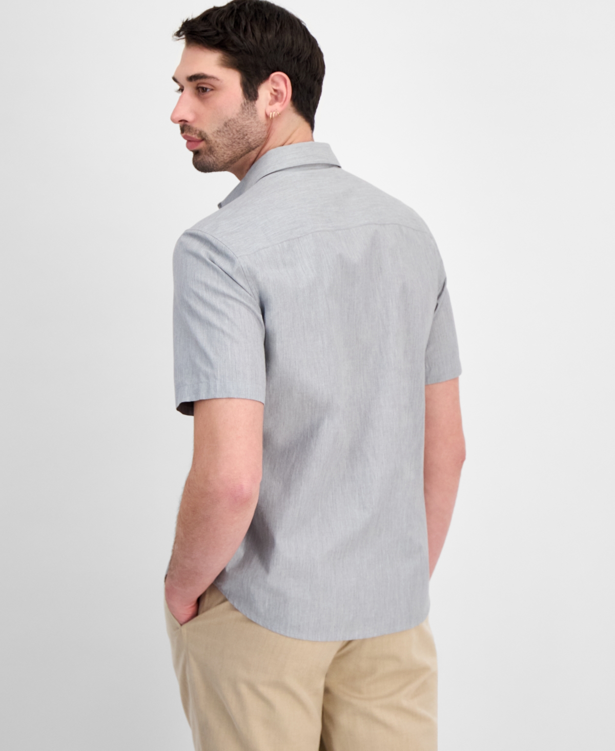 Alfani Men's Cotton Luke Short-Sleeve Pocket Shirt, Macy's Exclusive