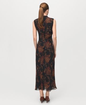 Women's Ruched Floral-Print Dress